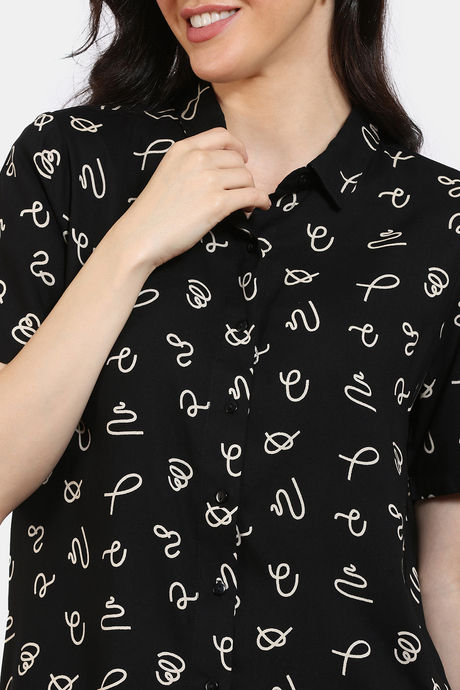 Zivame Midnight Mystic Woven Pyjama Set -  Jet Black — image 5